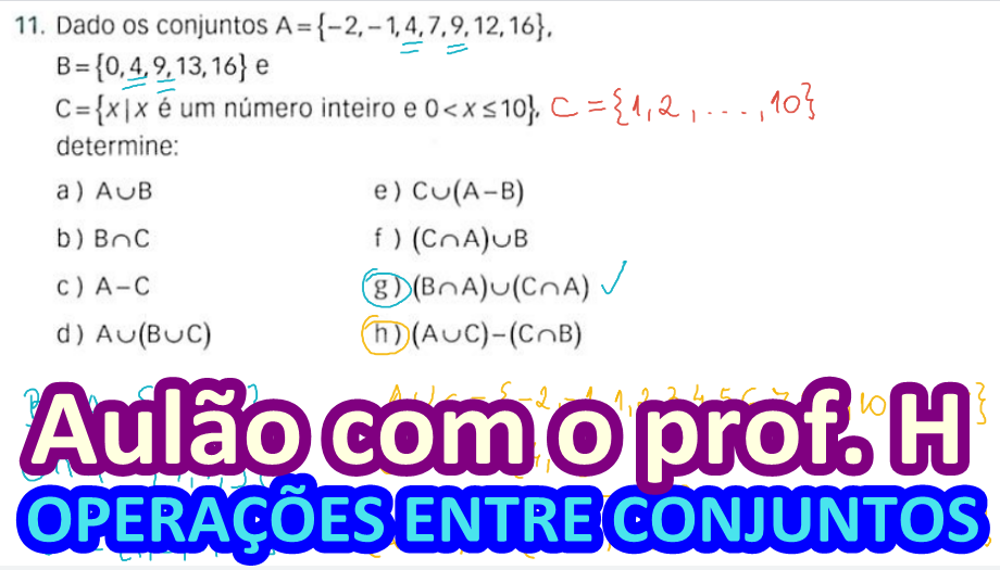 Operações Entre Conjuntos - Blog Do Prof. H